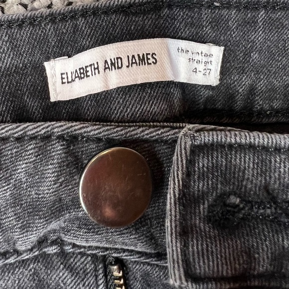 Elizabeth and James The Vintage Straight Women’s Black Jeans Denim size 27 or 4 - Picture 5 of 7